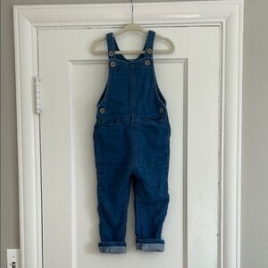Zara Blue Overalls with Adjustable Straps and Cuffed Legs